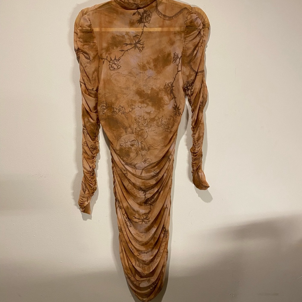 see through scrunch dress